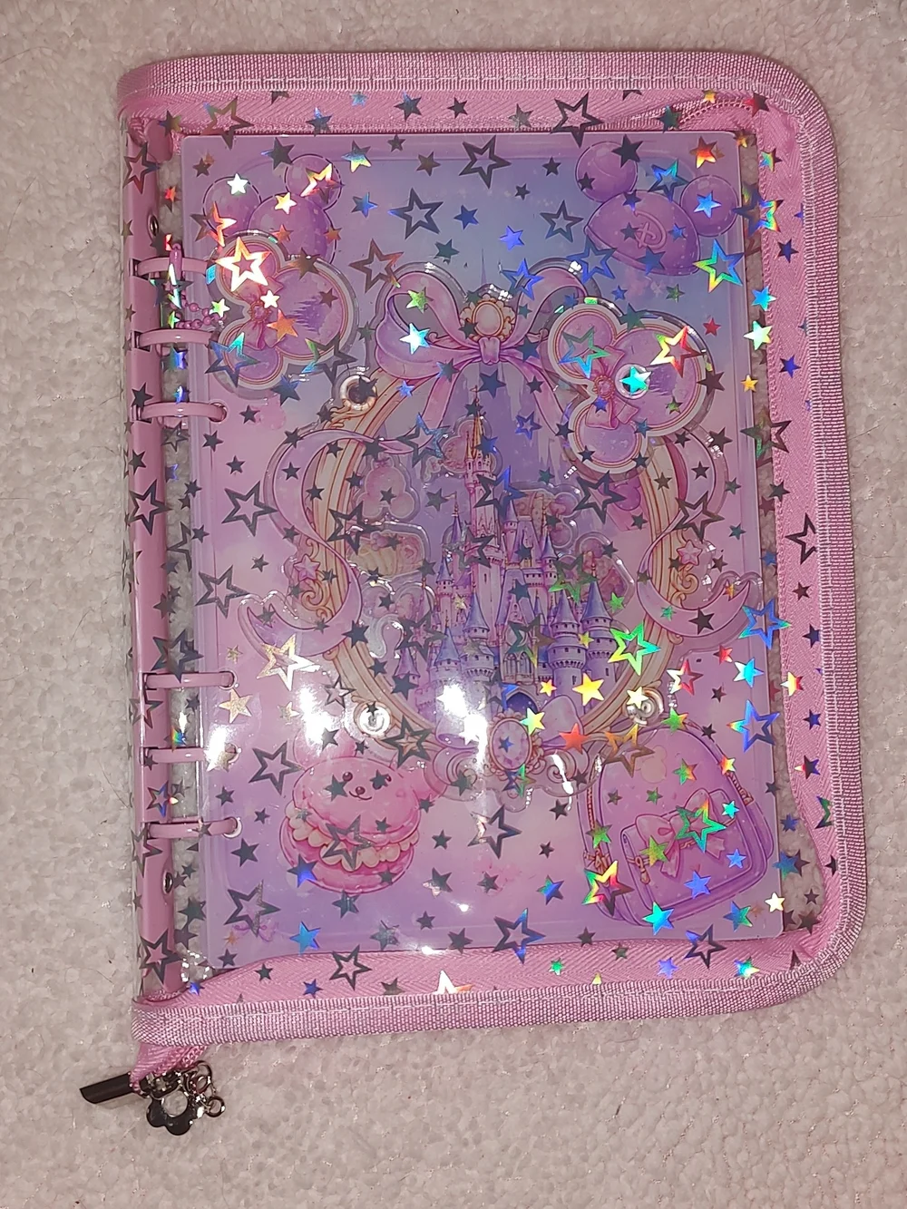 New! A5 Size Pink Disney Castle Shaker Notebook